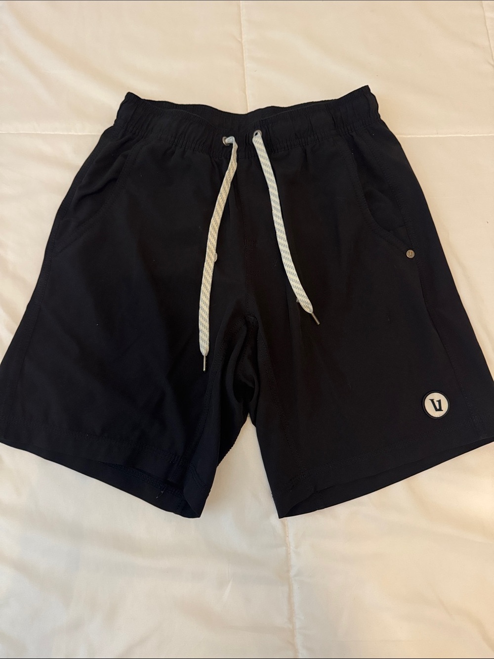Vuori Black Athletic Drawstring Shorts